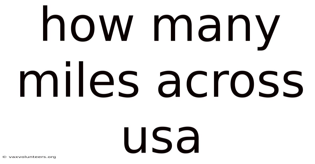 How Many Miles Across Usa
