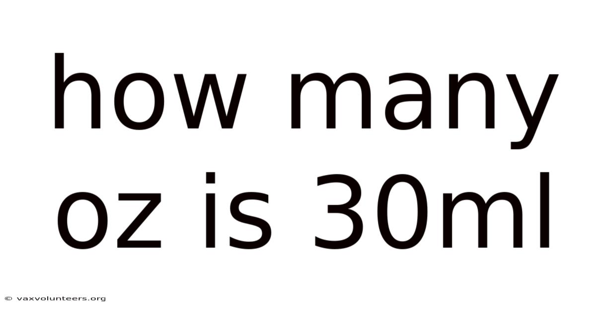How Many Oz Is 30ml