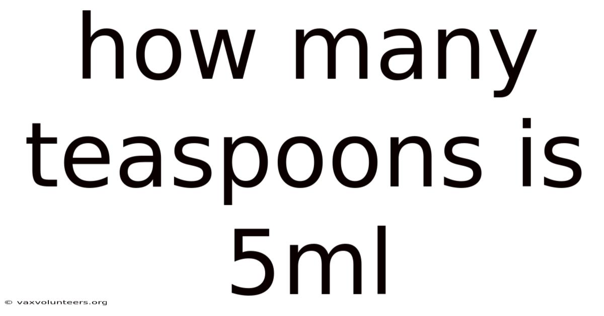 How Many Teaspoons Is 5ml