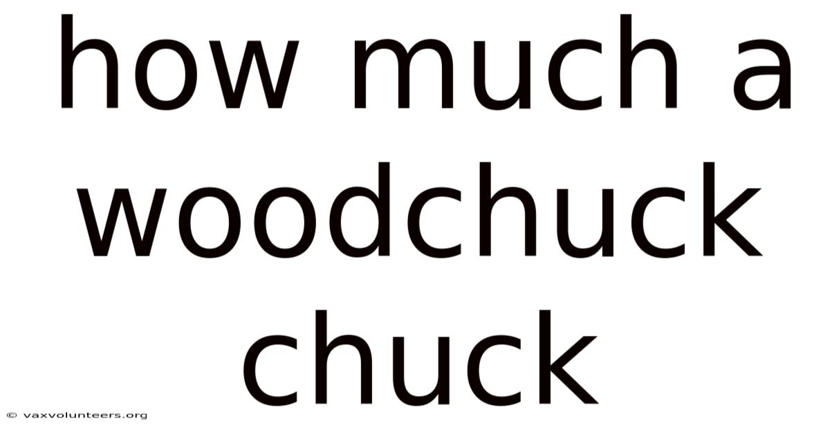 How Much A Woodchuck Chuck