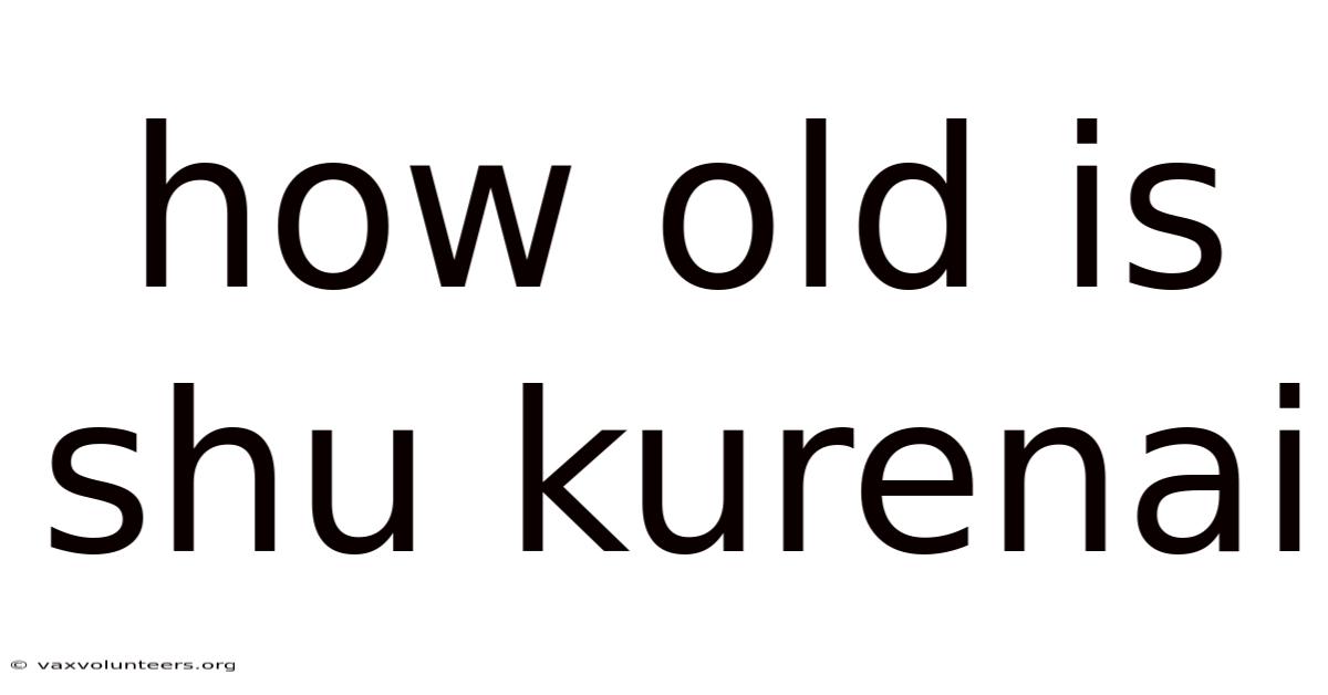 How Old Is Shu Kurenai