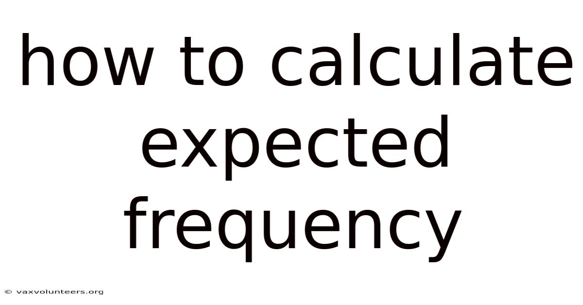 How To Calculate Expected Frequency