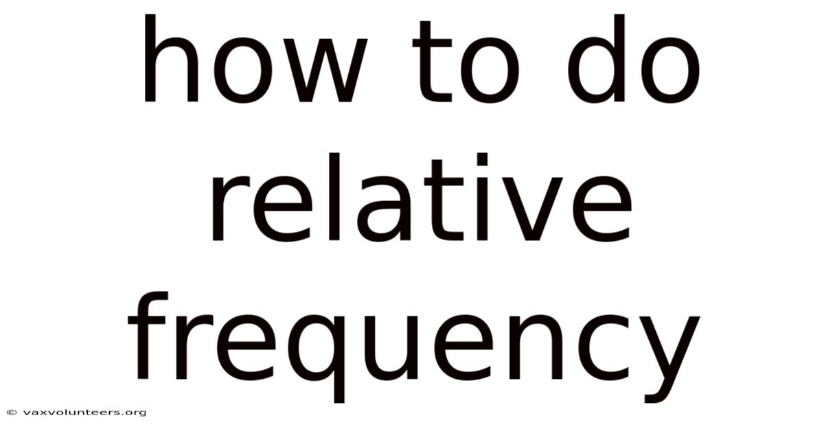 How To Do Relative Frequency
