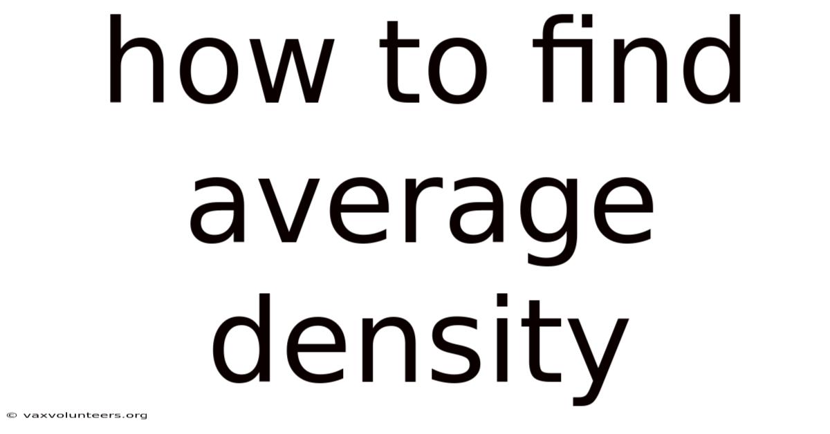 How To Find Average Density