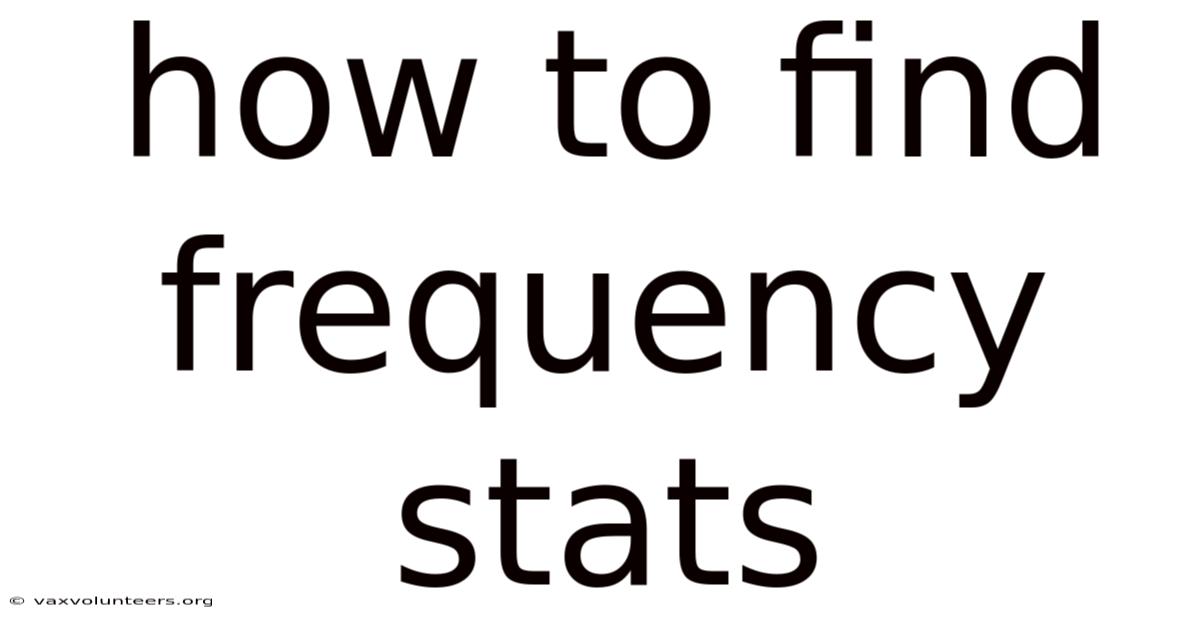 How To Find Frequency Stats