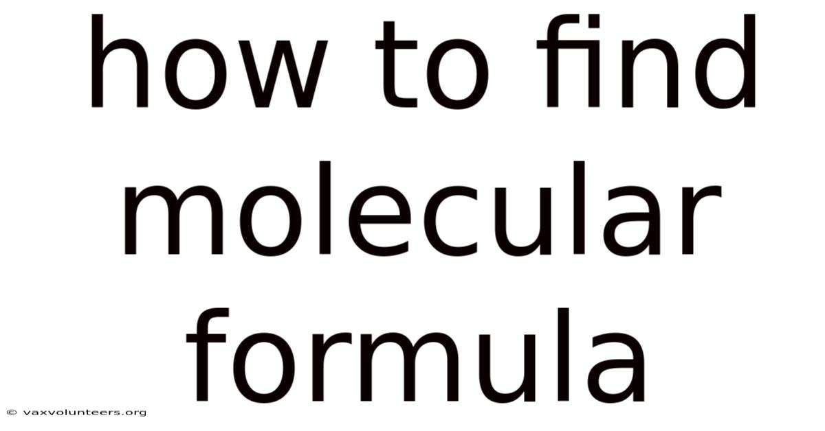 How To Find Molecular Formula