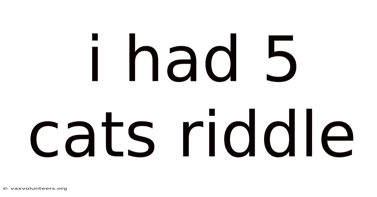 I Had 5 Cats Riddle