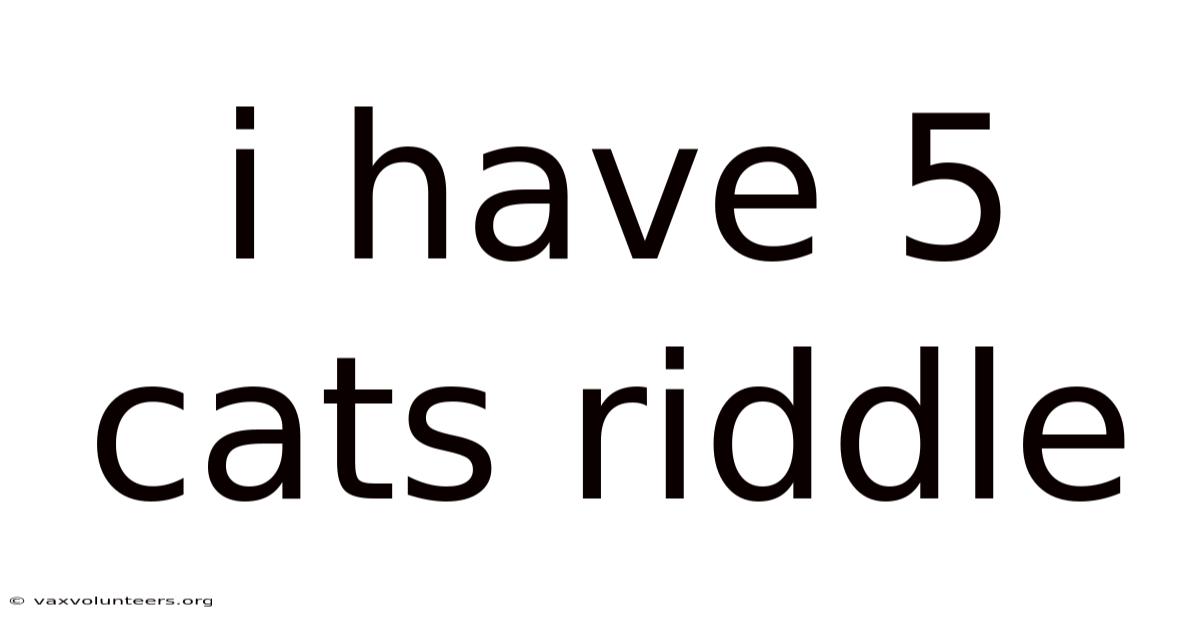I Have 5 Cats Riddle