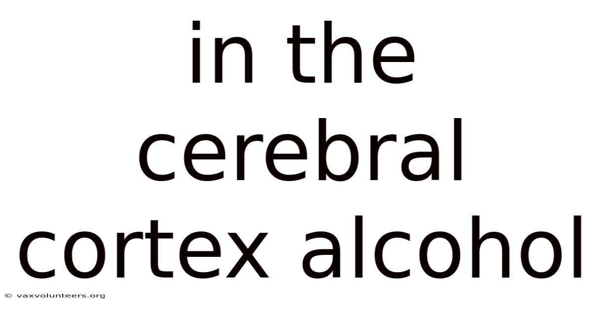 In The Cerebral Cortex Alcohol