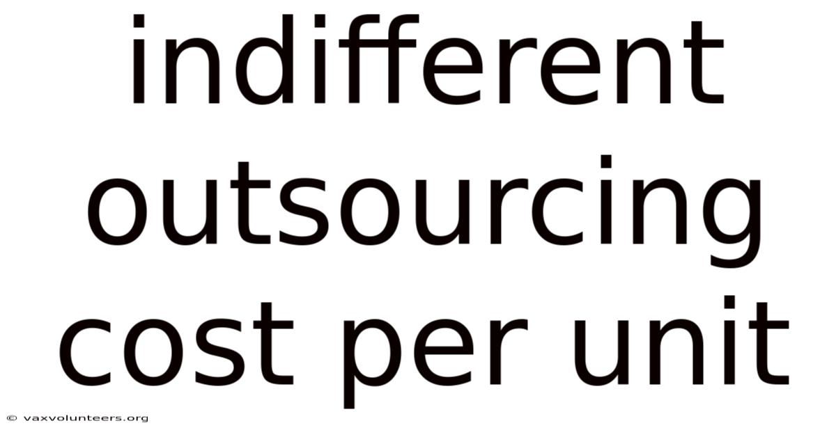 Indifferent Outsourcing Cost Per Unit