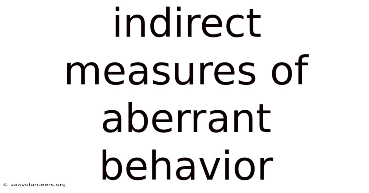 Indirect Measures Of Aberrant Behavior