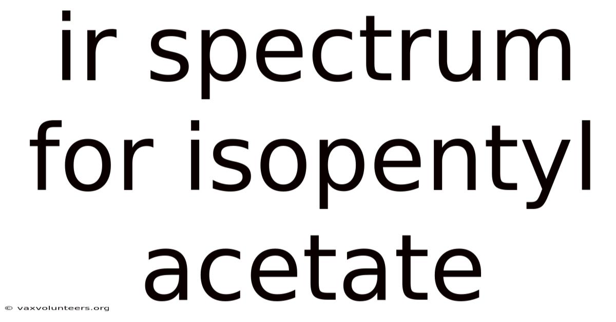 Ir Spectrum For Isopentyl Acetate