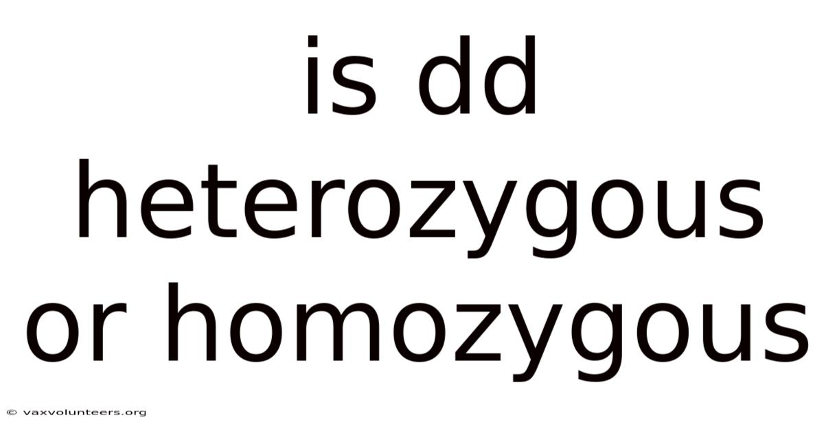 Is Dd Heterozygous Or Homozygous