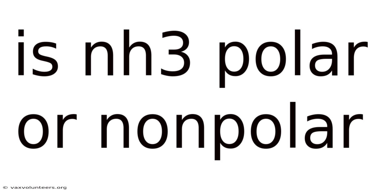 Is Nh3 Polar Or Nonpolar