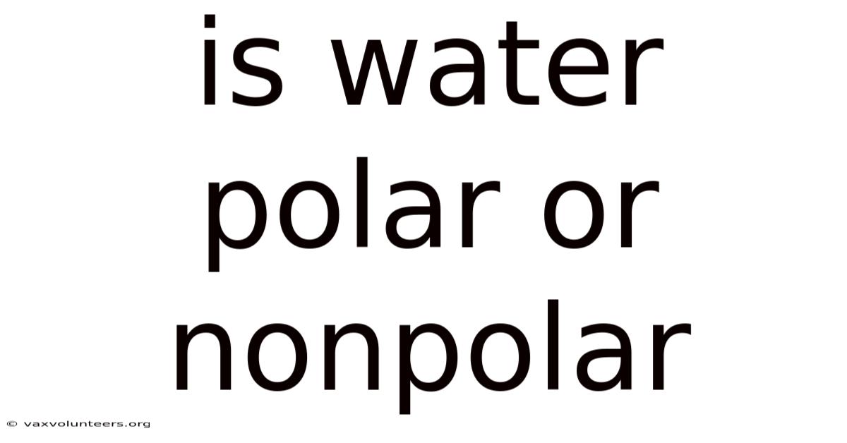Is Water Polar Or Nonpolar