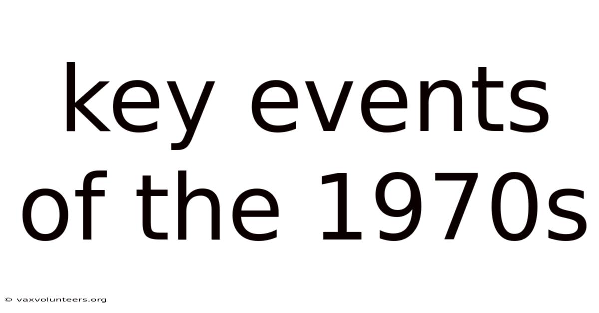 Key Events Of The 1970s