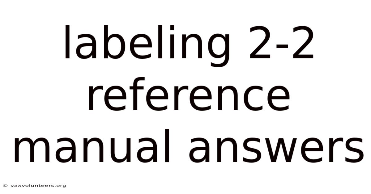Labeling 2-2 Reference Manual Answers