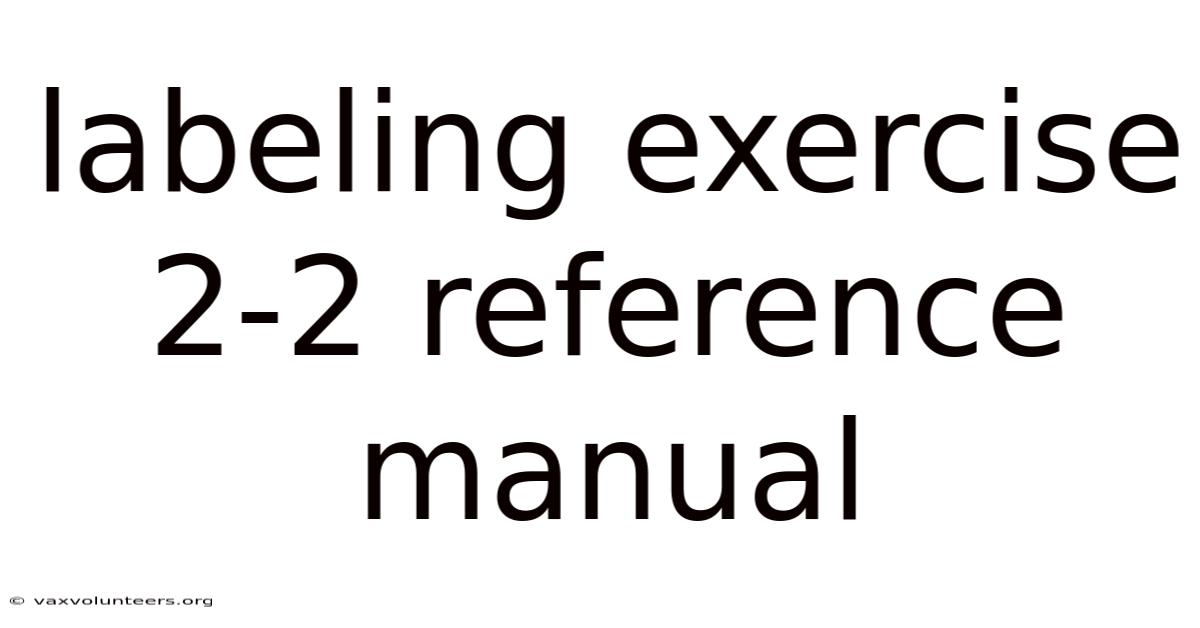 Labeling Exercise 2-2 Reference Manual