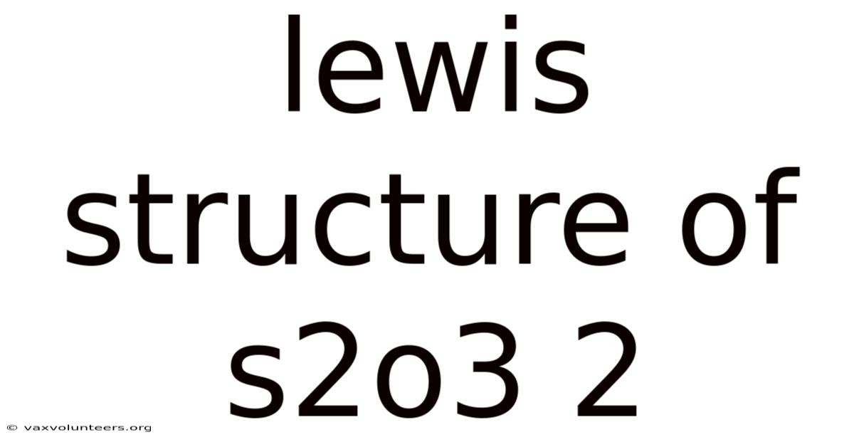 Lewis Structure Of S2o3 2