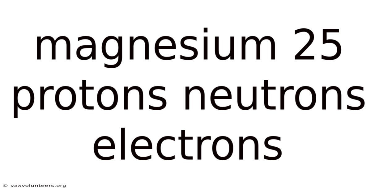 Magnesium 25 Protons Neutrons Electrons