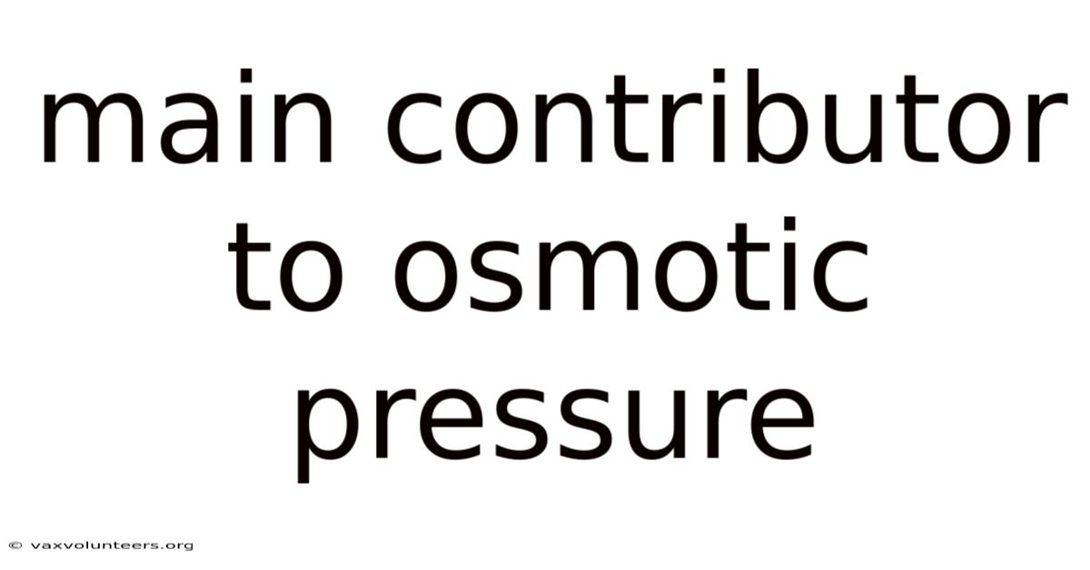 Main Contributor To Osmotic Pressure