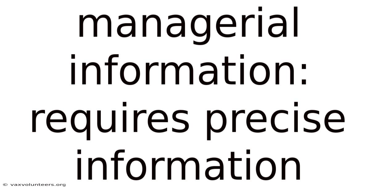 Managerial Information: Requires Precise Information