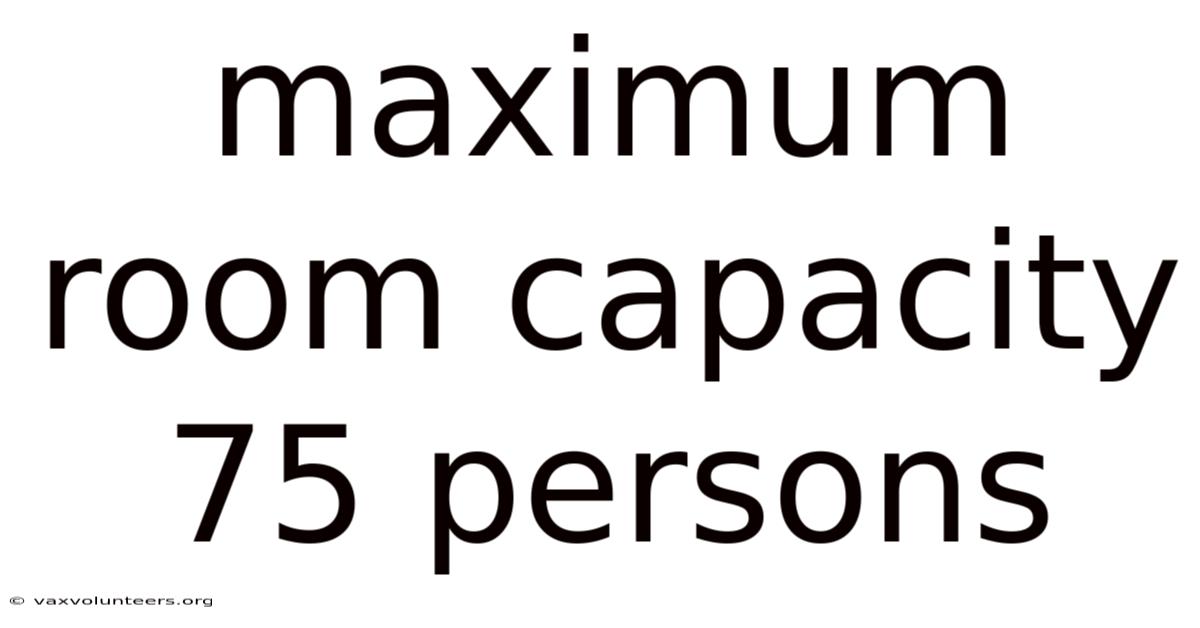 Maximum Room Capacity 75 Persons