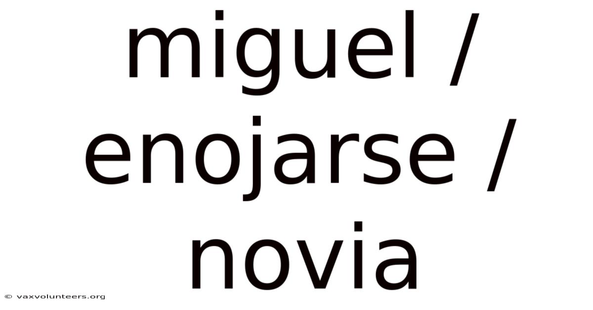 Miguel / Enojarse / Novia