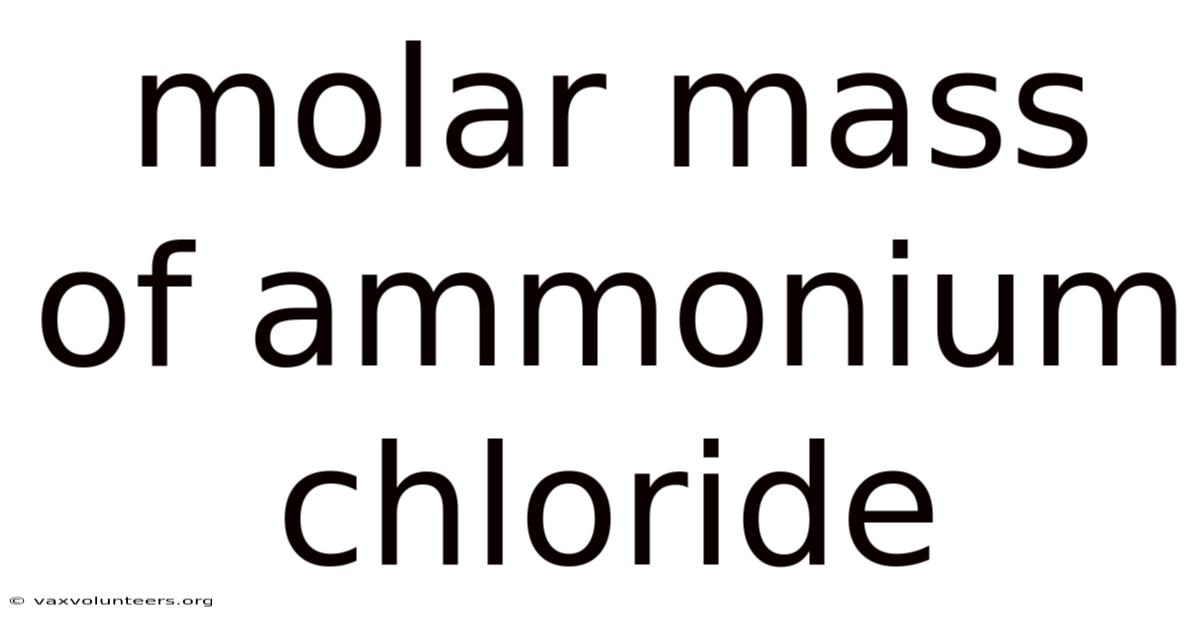 Molar Mass Of Ammonium Chloride