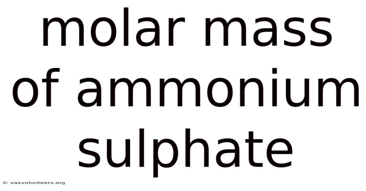 Molar Mass Of Ammonium Sulphate