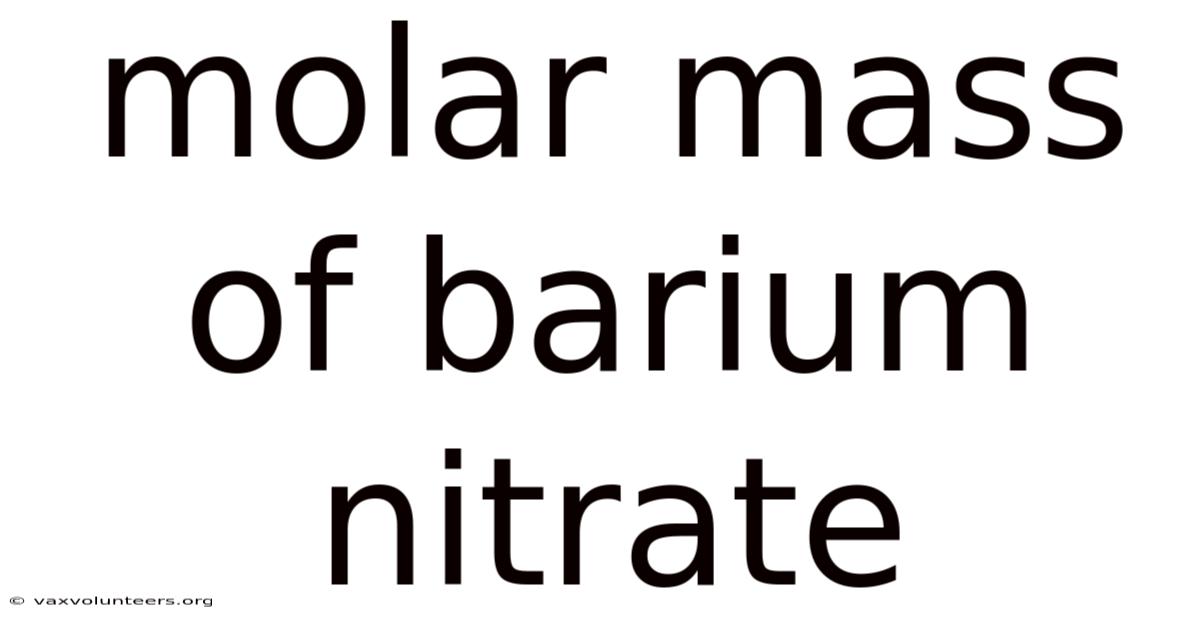Molar Mass Of Barium Nitrate