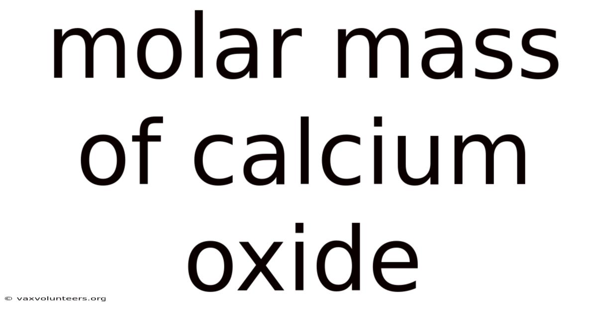 Molar Mass Of Calcium Oxide