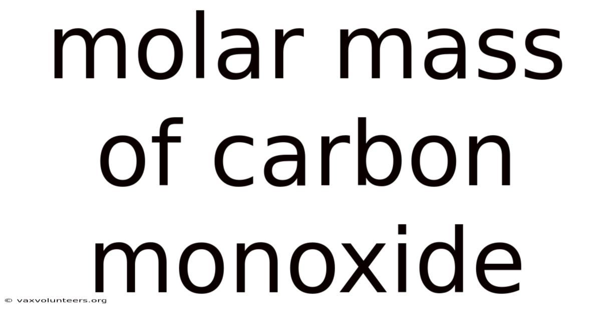 Molar Mass Of Carbon Monoxide