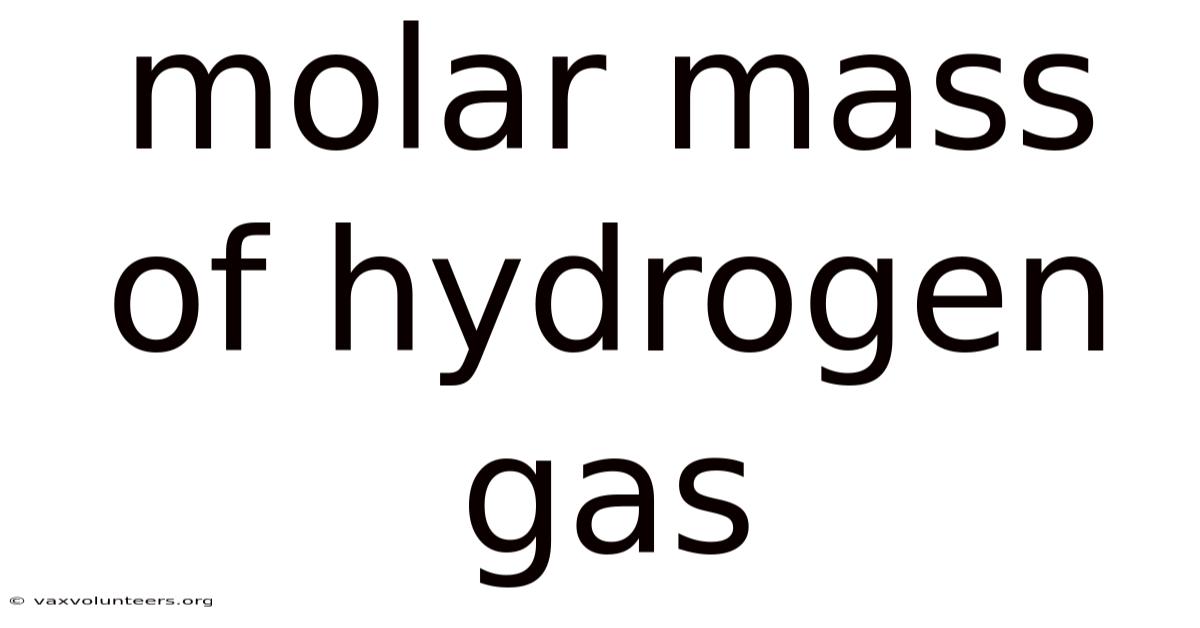 Molar Mass Of Hydrogen Gas