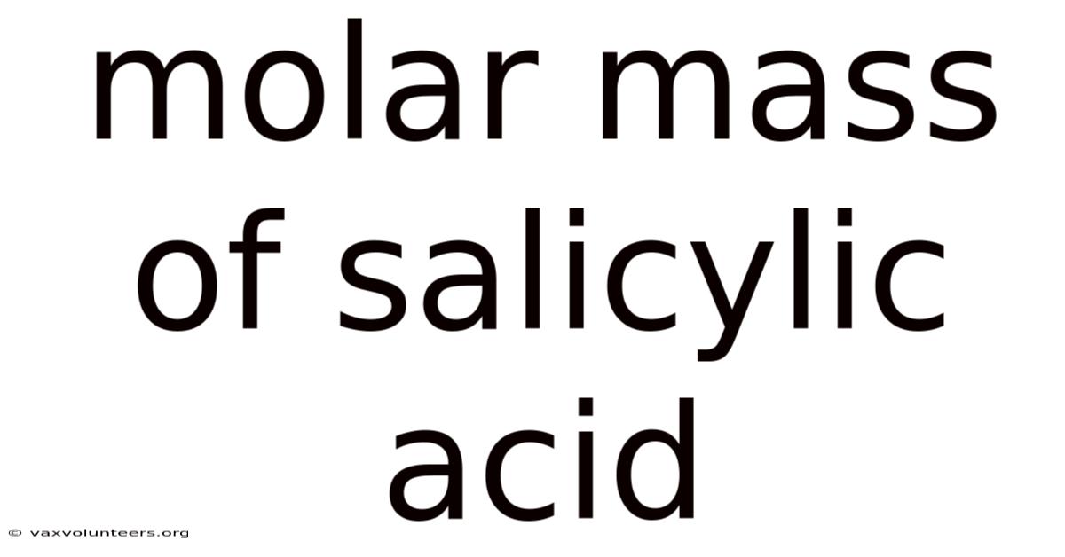 Molar Mass Of Salicylic Acid