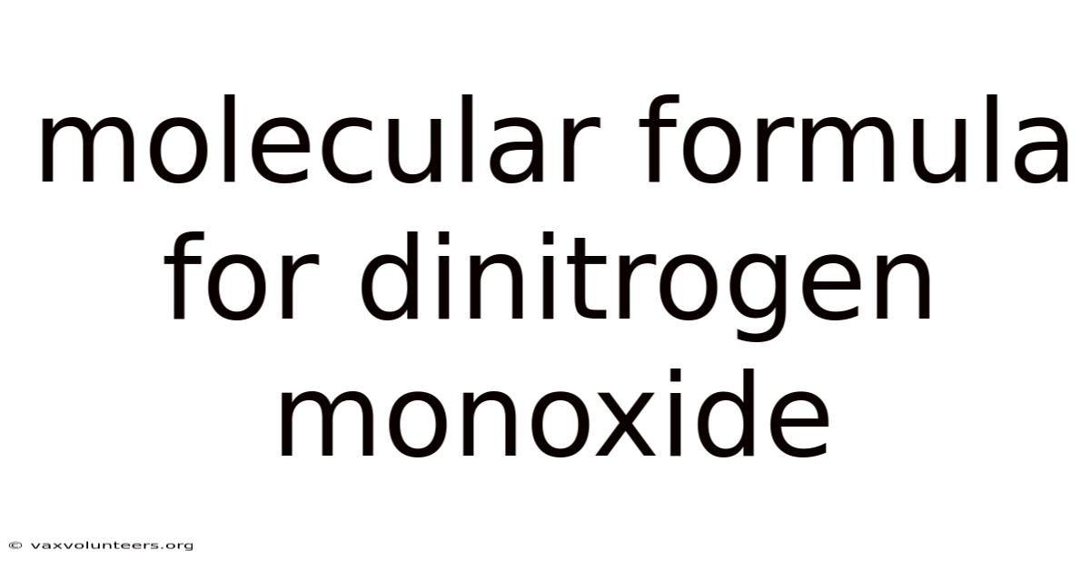Molecular Formula For Dinitrogen Monoxide