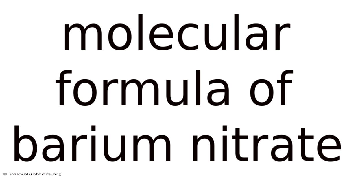 Molecular Formula Of Barium Nitrate