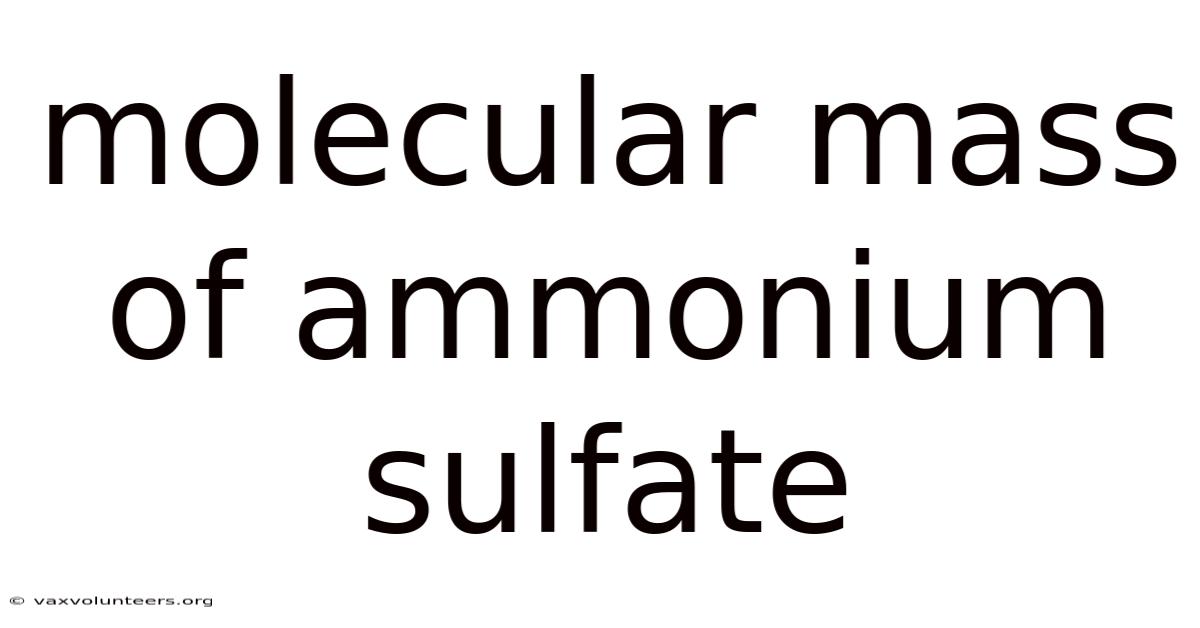 Molecular Mass Of Ammonium Sulfate