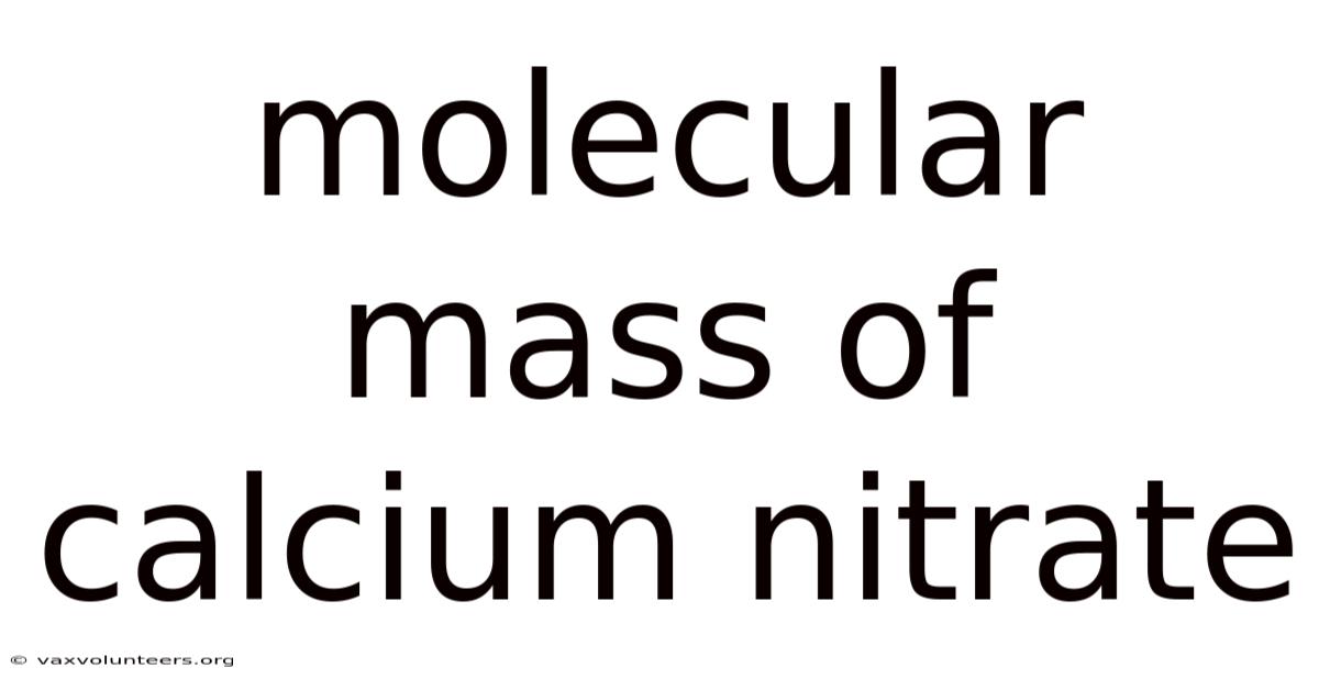 Molecular Mass Of Calcium Nitrate