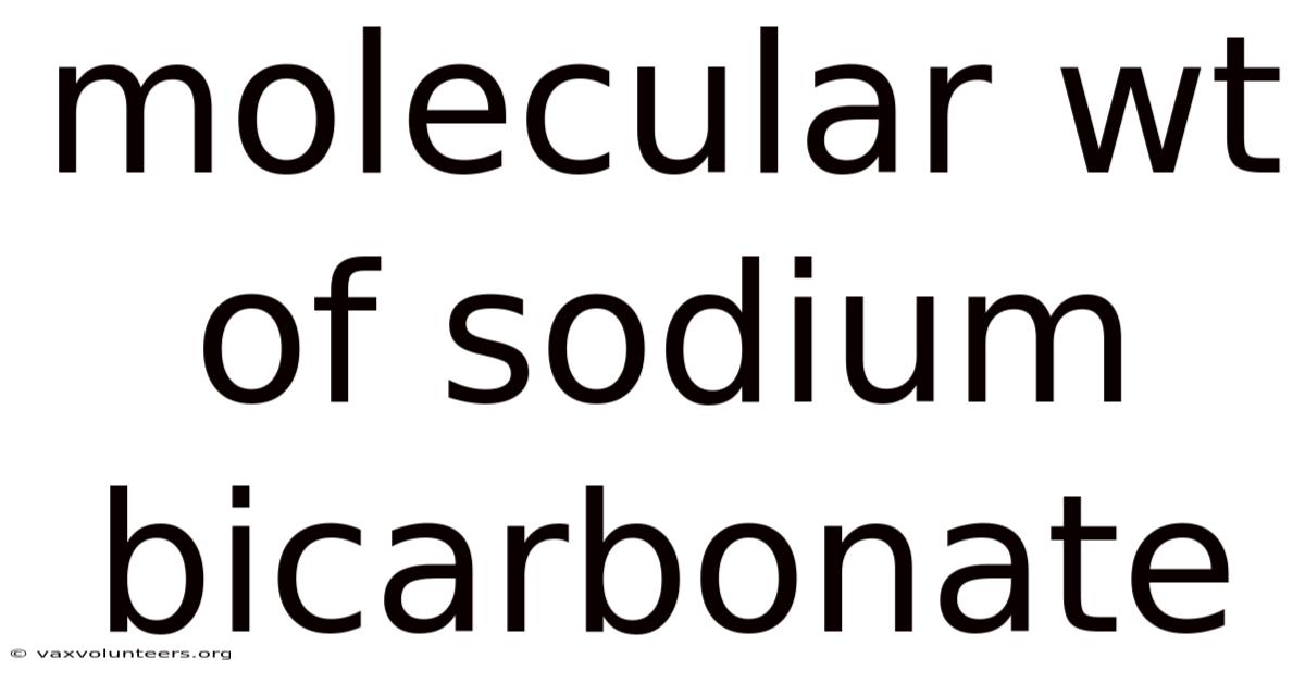 Molecular Wt Of Sodium Bicarbonate