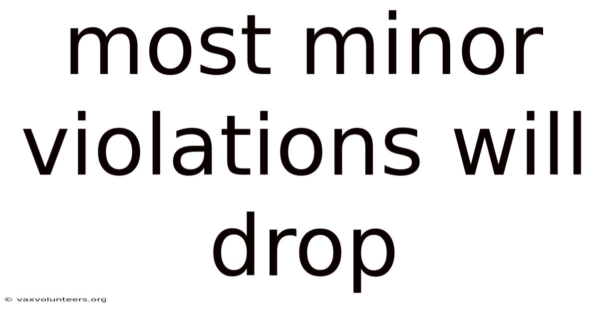 Most Minor Violations Will Drop