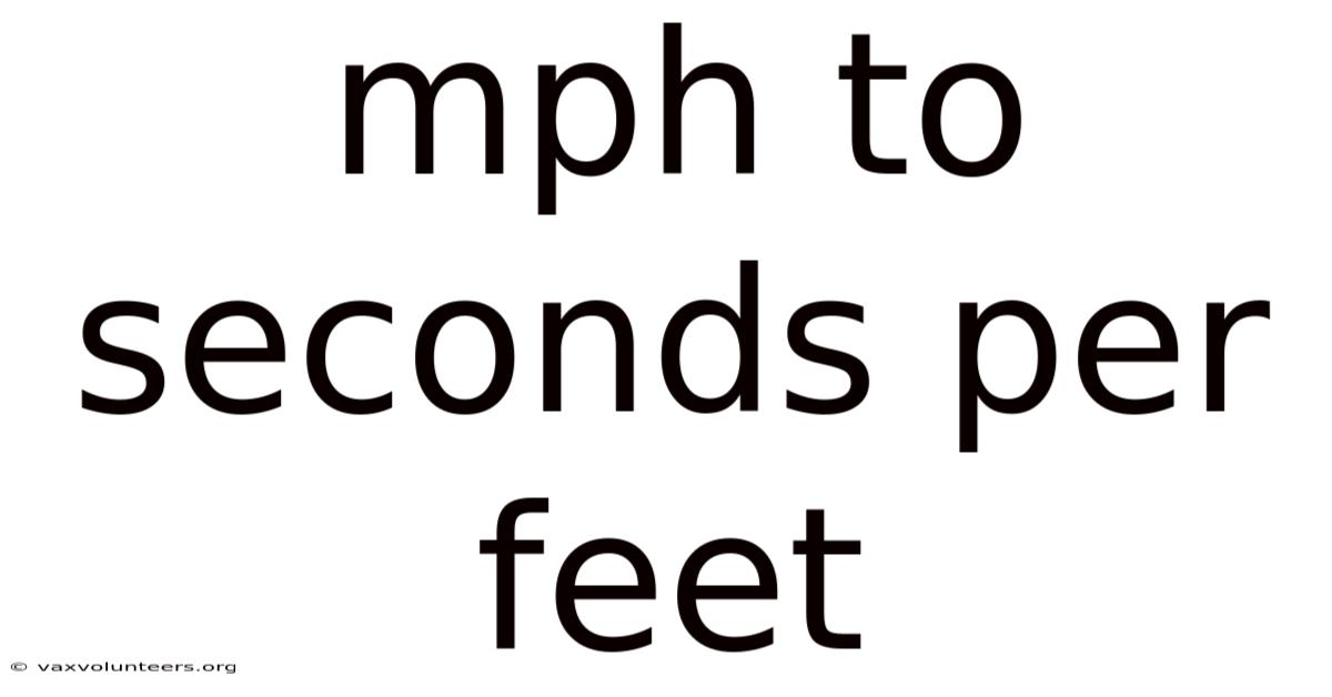 Mph To Seconds Per Feet