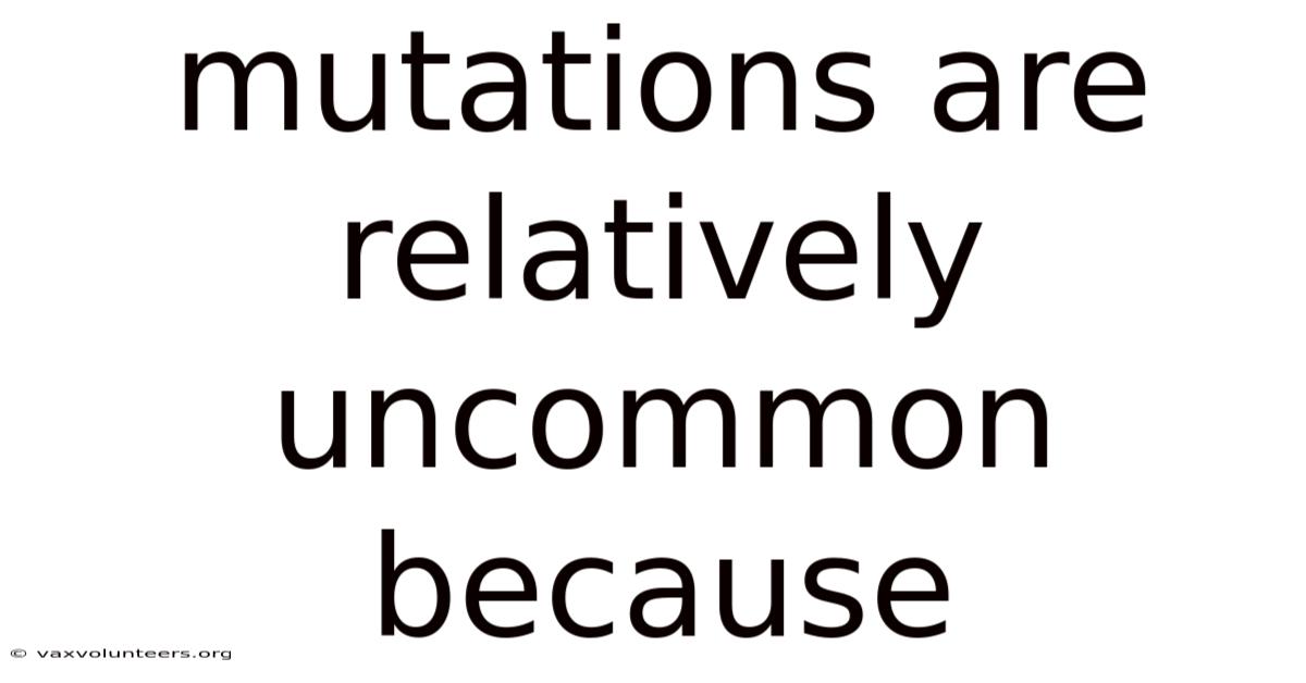 Mutations Are Relatively Uncommon Because