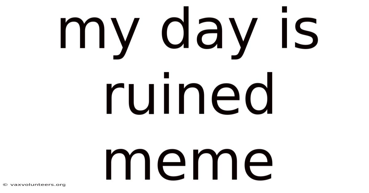 My Day Is Ruined Meme
