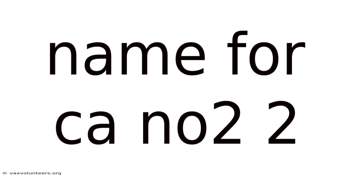 Name For Ca No2 2