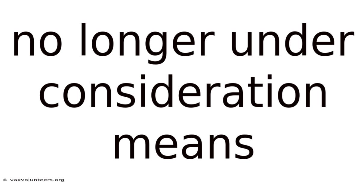 No Longer Under Consideration Means