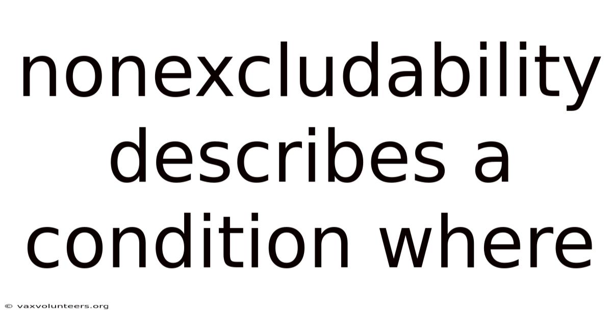 Nonexcludability Describes A Condition Where
