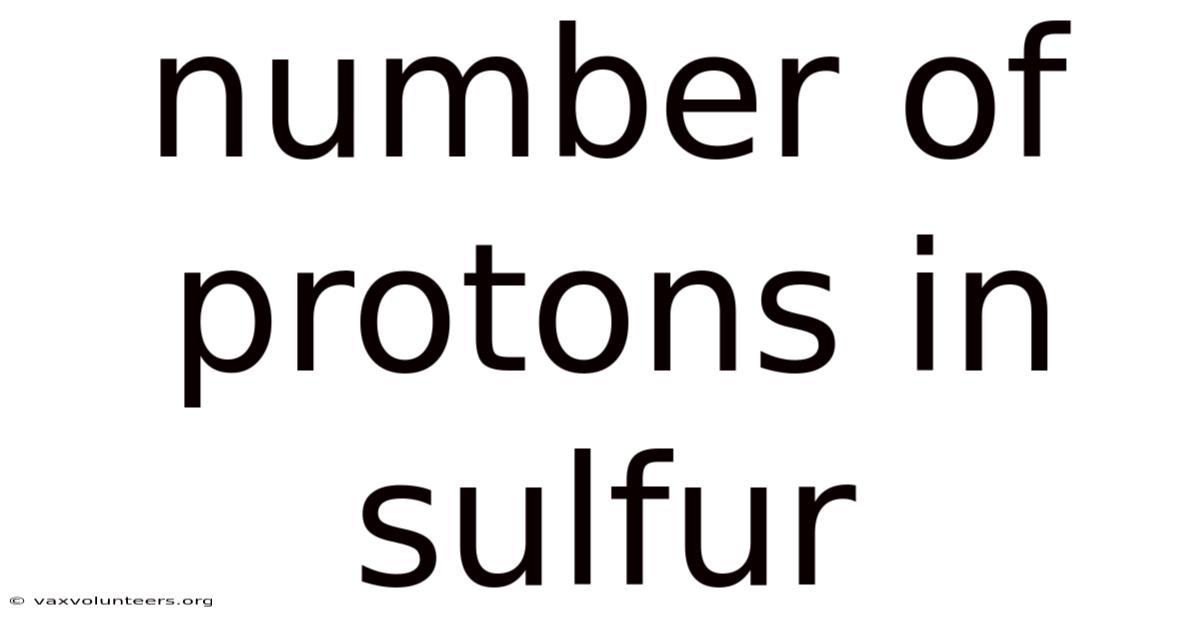 Number Of Protons In Sulfur