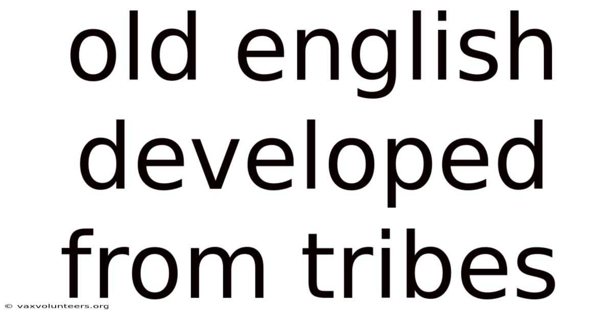 Old English Developed From Tribes