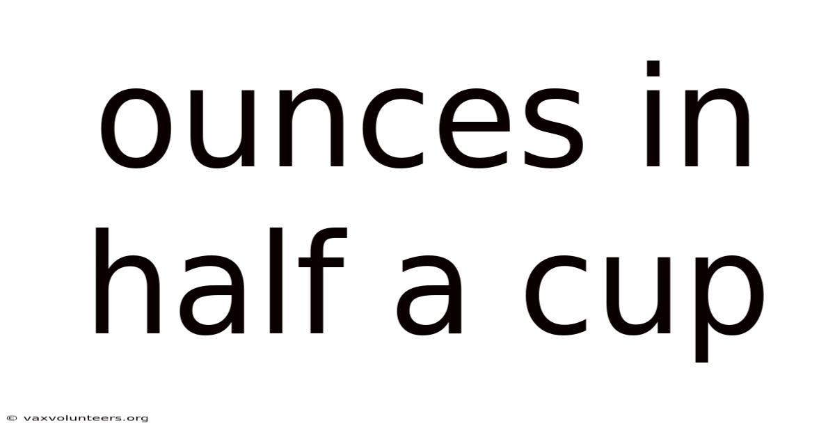 Ounces In Half A Cup
